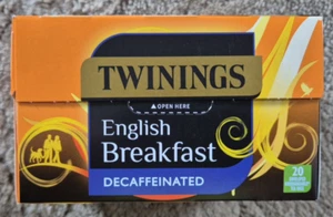 Twinings English Breakfast Decaffeinated 20 Single Enveloped Tea Bags Flat Pack - Picture 1 of 4