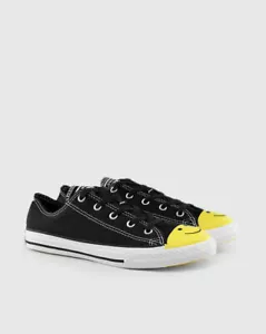 Converse Chuck Taylor All Star nere/gialle fresche 665707C scuola elementare taglia 3 - Foto 1 di 6