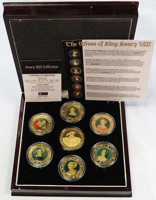 2006 GOLD 1oz 250 MINT WIVES OF KING HENRY VIII 7 COIN PROOF SET BOX COA - Bild 1 von 3
