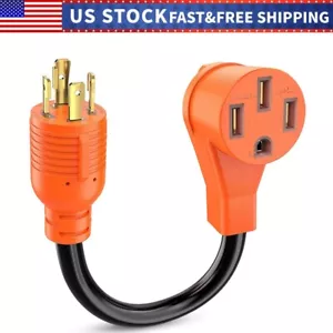 4 Prong 30 Amp to 50 Amp Generator to RV/EV Adapter Cord, NEMA L14-30P to 14-50R - Picture 1 of 7