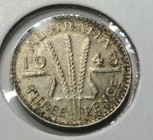 1943, 3 Pence Great Britain UK Very Low Mint 1.3 MM Silver XF Condition Coin - Picture 1 of 5