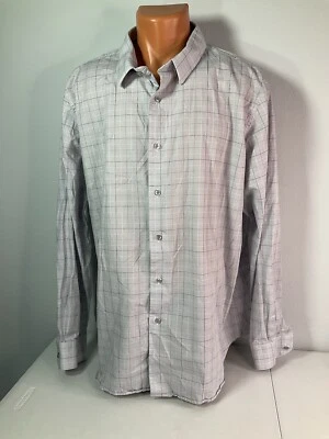 APT. 9 Grey, White Plaid Dress Shirt. Slim Fit. Sz XXL. Excellent Condition. - Image 1 of 4