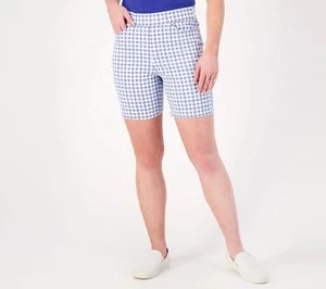 Isaac Mizrahi Live! Pantaloncini corti regular stampa gingham mini gingham 14 nuovi - Foto 1 di 2