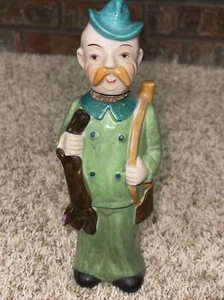 Vtg MIJ Green Hunter Decanter Rabbit & Gun Liquor Bottle Japan Figurine Figural - Picture 1 of 10