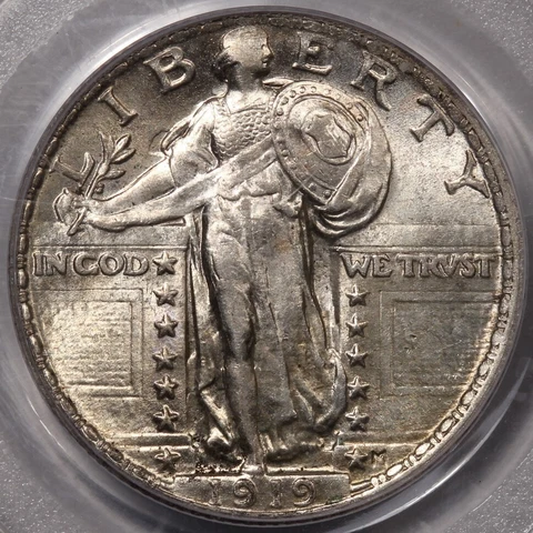 1919 Standing Liberty Quarter PCGS AU-58 with CAC Approval! Cover