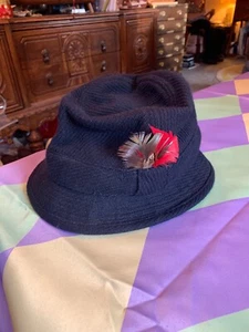 Bohlins Modell Sweden Black Wool Hat Feather - Picture 1 of 8