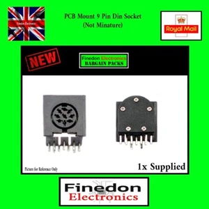 PCB Mount 9 Pin Din Socket Audio Video Right Angle UK Seller - Picture 1 of 5