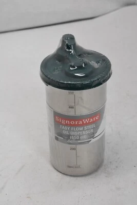 SignoraWare Easy Flow Steel Oil Dispenser 650ml Stainless Steel Bottle Green - Image 1 of 4