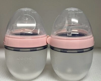 Comotomo Baby Bottle PINK Set Of 2 Size 5oz 150ml - Image 1 of 4