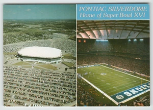 Continental Postkarte Pontiac Silverdome in Pontiac, Mi. Home of Detroit Lions - Bild 1 von 2