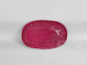 Rubino Birmania Certificato GRS 4,07 Cts Naturale Non Trattato Velluto Rosa Rosso Ovale - Foto 1 di 5