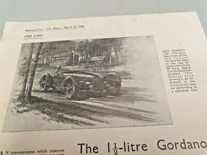 1948 GORDANO SPORTS CAR Original Sales Leaflet VERY RARE - Bild 1 von 3