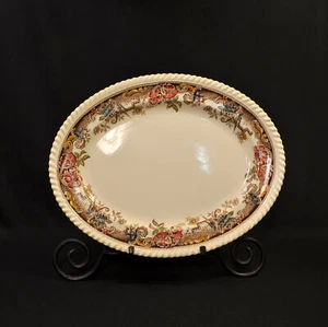 Johnson Bros Oval Platter 12 1/4" X 9 1/2" Devonshire Brown Multicolor 1913+ - Picture 1 of 12