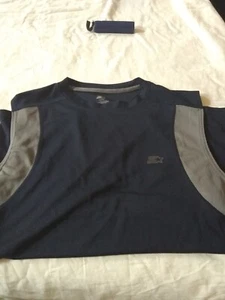 Starter Tank Top Mens Medium 38/40 All Polyester Black/Gray Logo - Picture 1 of 3