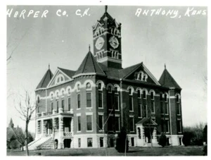 Vintage Echt Foto Postkarte RPPC Harper County Court House Anthony, KS - Bild 1 von 3