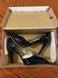 East 5th 'Carly' Black Faux Patent D'Orsay Pump Heels Women's Size 8.5 M - Picture 1 of 9