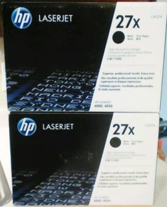 2 New Genuine Original OEM Factory Sealed HP 27X Laser Cartridges Black Boxes - Picture 1 of 1