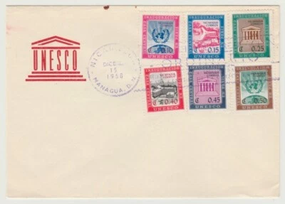 Nicaragua 1958 cover UNESCO FDC superb cachet at reverse - Image 1 of 2