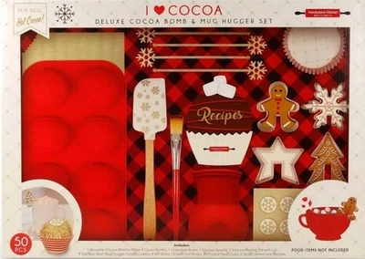 Juego de abrazador de taza y bomba de cacao de lujo - Juego de 50 piezas (artículos alimenticios no incluidos) Foto 1 de 4