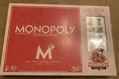 Monopoly 80th Anniversary Edition Board Game 100% Complete Hasbro 2014 - Image 1 of 4