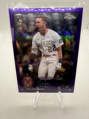 2023 Topps Chrome Update Series Nolan Jones #USC178 Purple Refractor /250 RC - Image 1 of 3