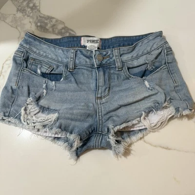 Pantalones cortos de mezclilla Victoria's Secret ROSA para mujer talla 2 vintage Y2K Foto 1 de 4