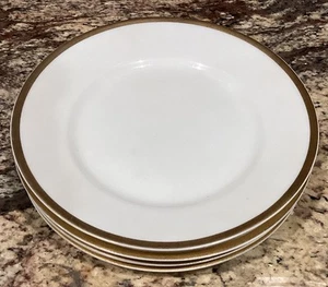 4 THEODORE HAVILAND LIMOGES FRANCE LIM323 BREAD PLATES SMOOTH GOLD BAND 6 1/4”D - Picture 1 of 5