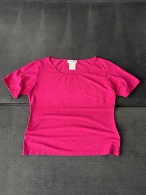 YSL Yves Saint Laurent Vintage 90’s Pink Glamour Top T-Shirt Womens XL - Image 1 of 4