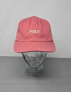 Vintage Polo Ralph Lauren Pink Spell Out Vintage Strap Hat Cap Made In USA - Picture 1 of 9