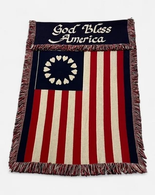 Manta tapiz decoración pared God Bless America 51x29 rojo blanco azul sin marca Foto 1 de 4