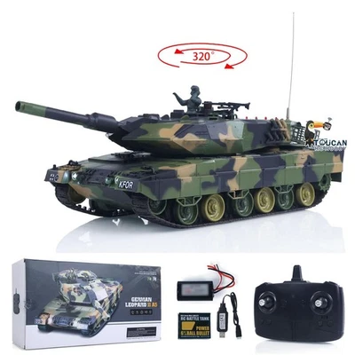 FLASH DEAL HengLong 3809 2.4GH 1/24 RC Tank Leopard 2 A5 BB IR Battle Tank Model - Image 1 of 4