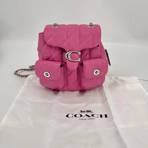 Coach Tabby Rucksack Kissen Steppung Nappaleder rosa wandelbar Kettenriemen - Bild 1 von 22