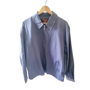 Lava Bay Vintage Lavender Blue Zip-Up Jacket 100% Cotton Made In Russia XL - Picture 1 of 2