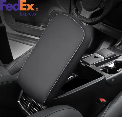 PU Leather Armrest Surface Case Cover Black For Lexus NX200 200t NX300h 2015-18 - Image 1 of 4