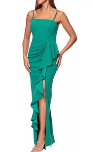 Xscape 6871X Rüschenkleid mit Trägern Größe 10 grün - Bild 1 von 2
