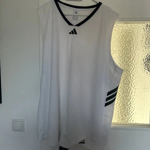 Adidas Herren Tank Top Sport T-Shirt WEISS Running Gr. XXL BASKETBALL - Bild 1 von 3