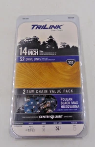 TriLink 14" Saw Chain,52 Drive Links, 2 Chain Pack New - Picture 1 of 5