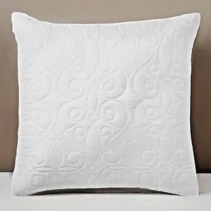 Pottery Barn Washed Cotton EURO Sham Quilted 26” x 26” Shabby Cottage Classic - Picture 1 of 8