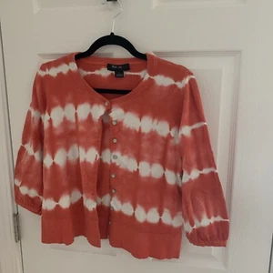 Style Co Large Orange Tie Dye Cardigan - Picture 1 of 4