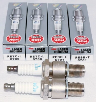 Set of 4 NGK Spark Plugs Iridium 6700 (2) & 6701 (2) Leading & Trailing for RX8 - Image 1 of 4