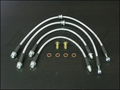 Líneas de freno trenzadas de acero inoxidable Techna-Fit 1995-1999 Mitsubishi Eclipse 2G Foto 1 de 4