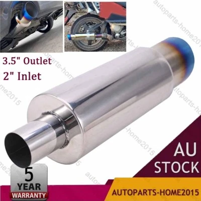 Universal Exhaust Cannon Muffler 2 inch Straight Through Baffle Stainless Steel - image 1 of 4
