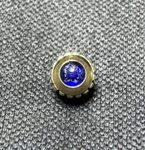 Genuine Cartier Crown Gold Plate With Blue Sapphire Stone 4.3 mm Tube 1.6 mm C17 - Bild 1 von 7