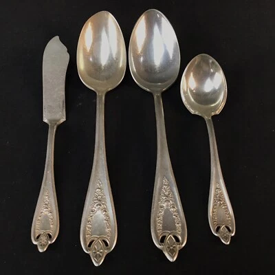 4 сервировочных изделия 1847 Rogers Bros старая колония стол сахар ложки масло нож - Изображение 1 из 4