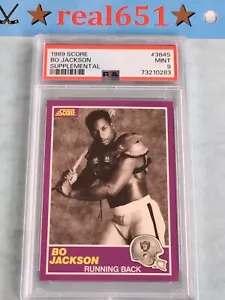 1989 Score Supplemental #384S BO JACKSON Awesome | PSA 9 Mint | Raiders - Picture 1 of 4