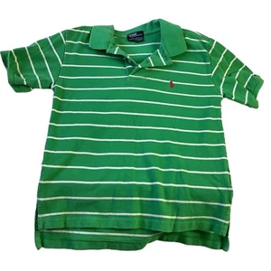 Kid's Size 8 Green White Striped 100% Cotton Polo Ralph Lauren Collared Shirt - Picture 1 of 12