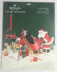 Carte Hallmark Vintage Scena di Babbo Natale 3D Pop-Up Decorazione Natalizia - Mai Usate - Foto 1 di 8