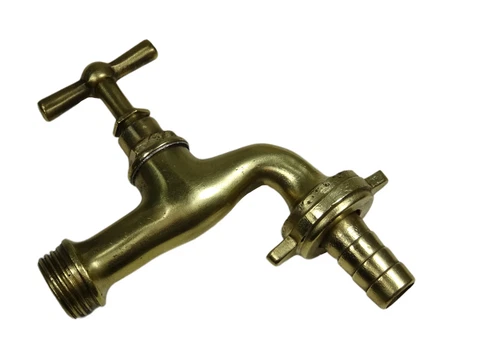 BRASS CROSS HANDLE WASHING MACHINE FAUCET / GARDEN WATER TAP 182 GRAMS ANTIQUE Cover