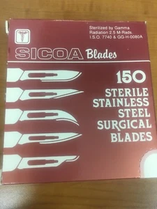 (150) SICOA # 10,  21, 23, 24  SS/CS Surgical Blades Ind Wrapped - Picture 1 of 6