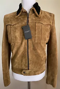 New $4590 Saint Laurent Men’s Suede/Shearing Jacket Coat Brown 38 US/50 Eu - Picture 1 of 12